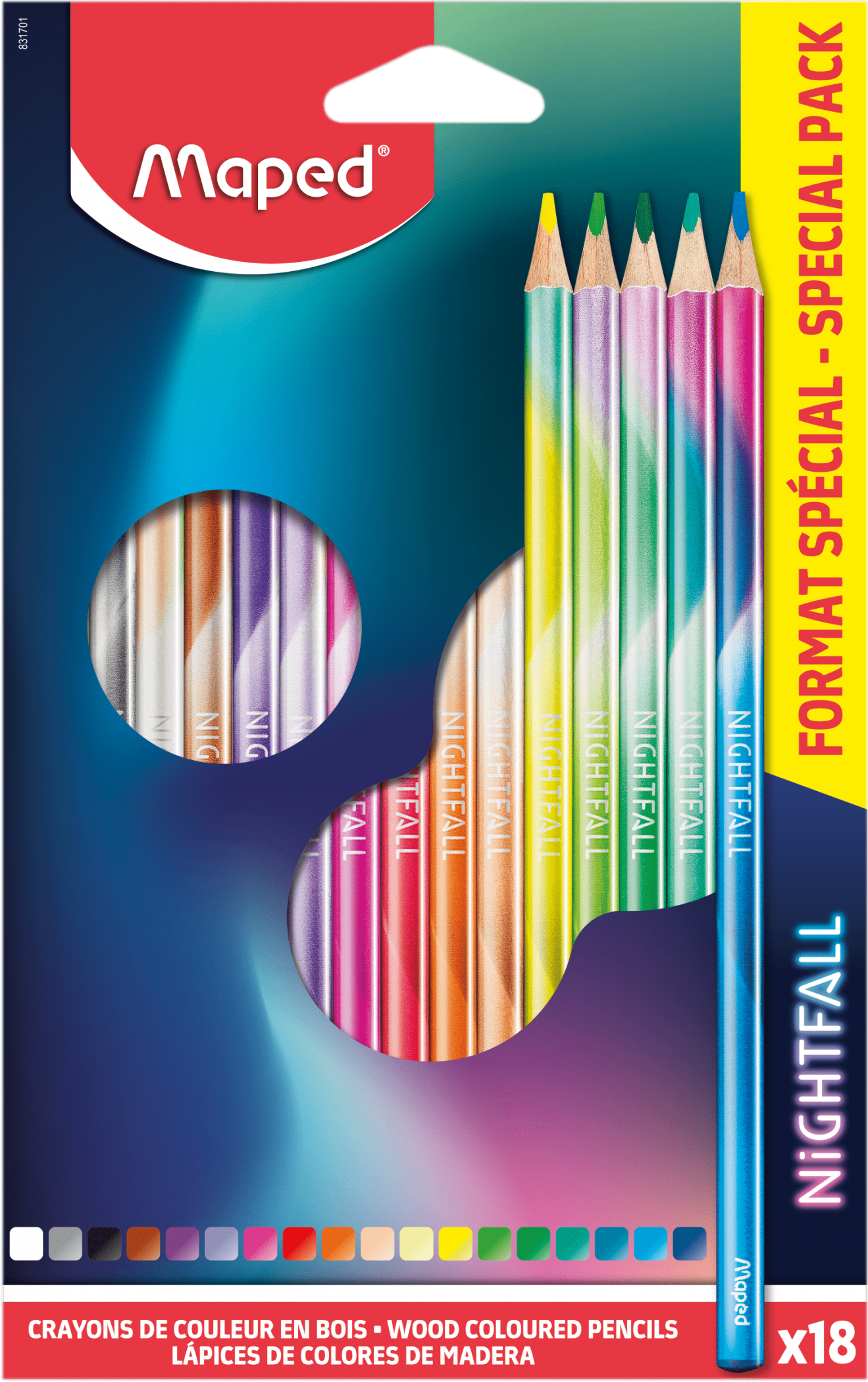 Цветные карандаши NightFall, 18 цв.