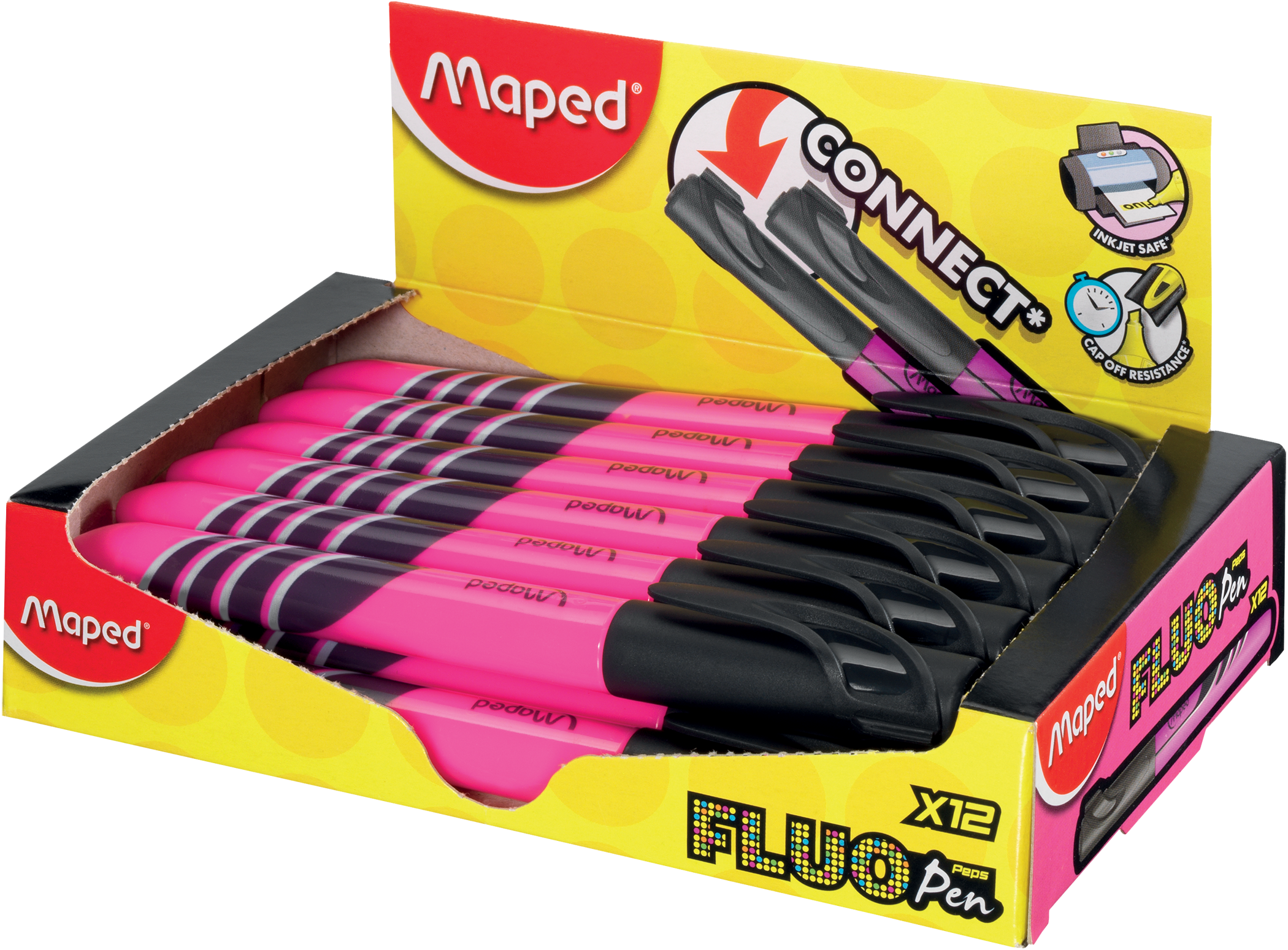 Текстовыделитель FluoPeps Pen розовый, 12 шт.