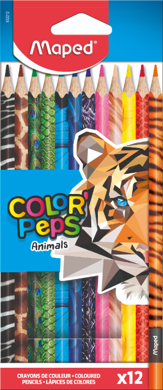 Цветные карандаши ColorPeps Animals, 12 цв.