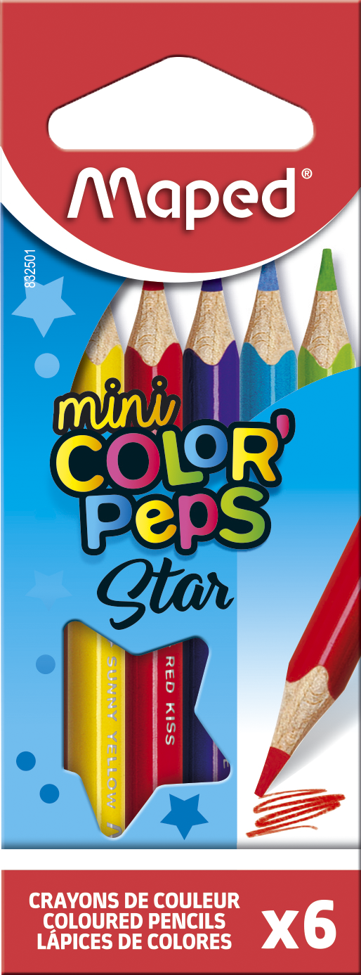 Цветные карандаши Mini ColorPeps Star, 6 цв.