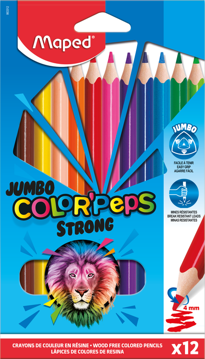 Цветные карандаши ColorPeps Strong Jumbo, 12 цв.