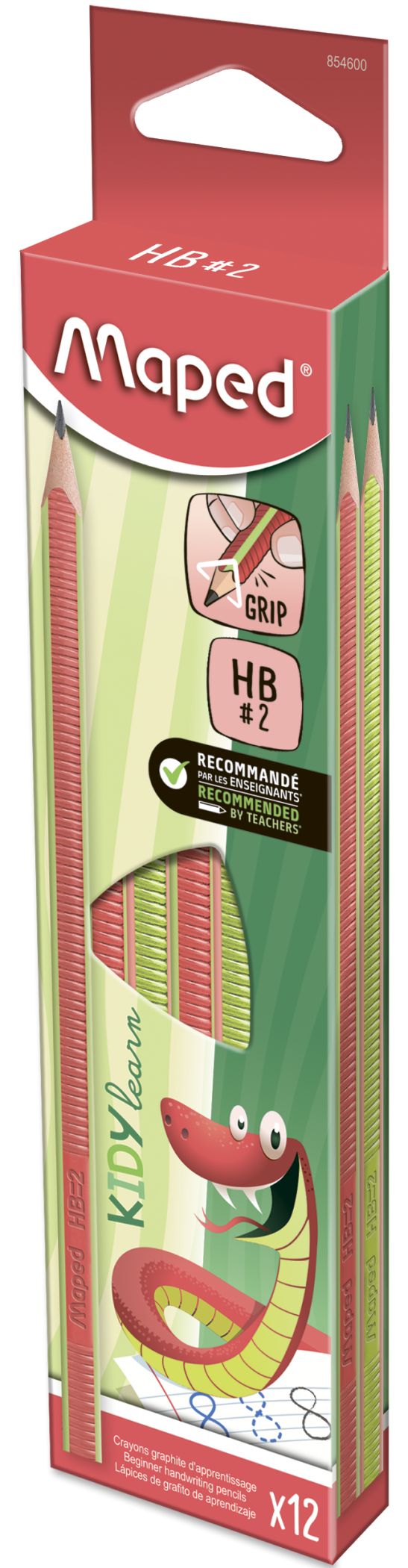 Чернографитные карандаши Kidy Learn, 12 шт.