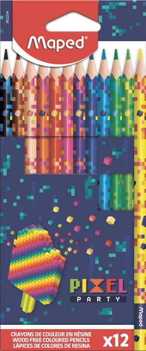 Цветные карандаши Pixel Party, 12 шт.