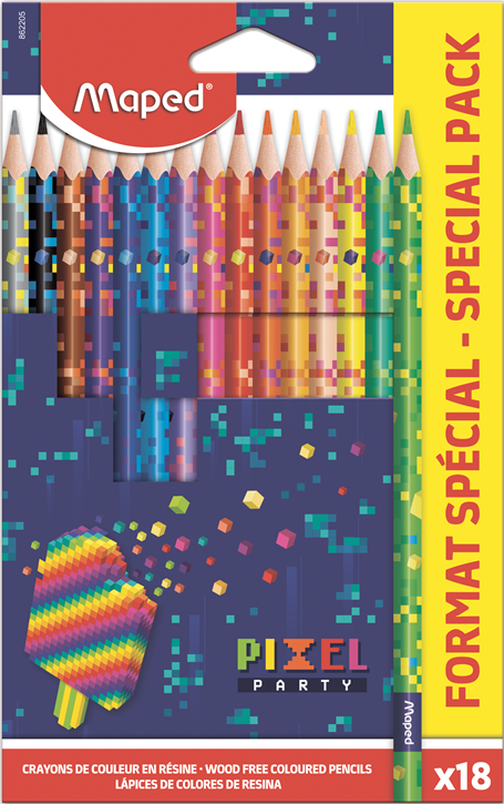 Цветные карандаши Pixel Party, 18 шт.