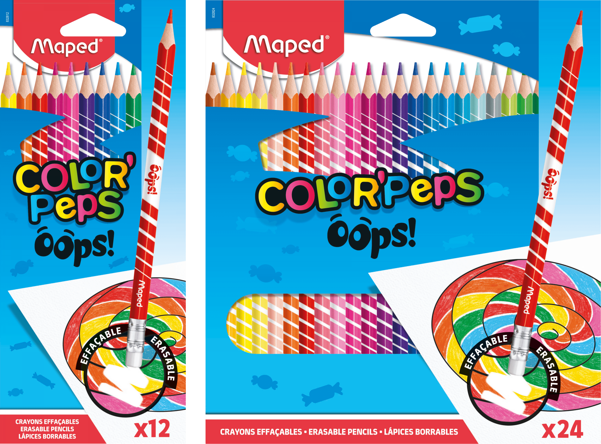 Стираемые цветные карандаши Oops Peps